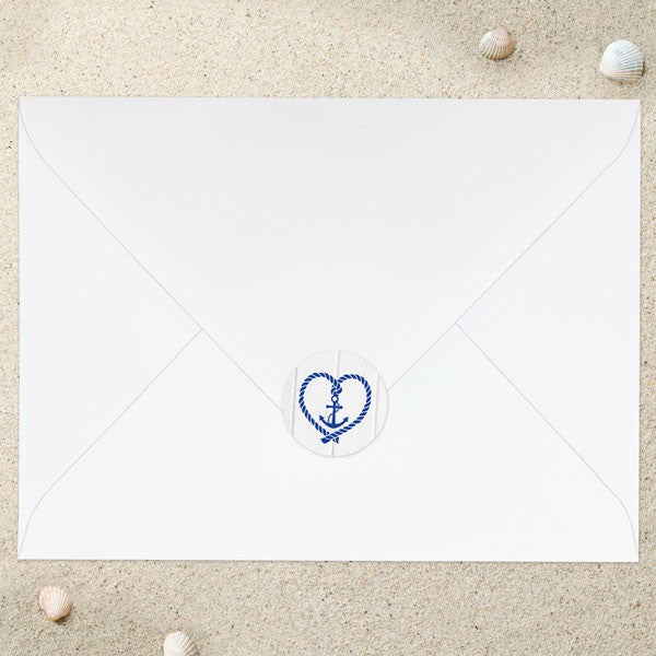 Nautical Heart & Anchor - Wedding Envelope Seals
