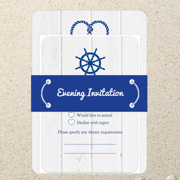 Nautical Heart & Anchor - Boutique Evening Invitation & RSVP