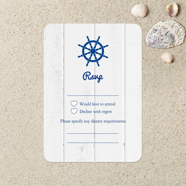 Nautical Heart & Anchor - Boutique Wedding Invitation & RSVP