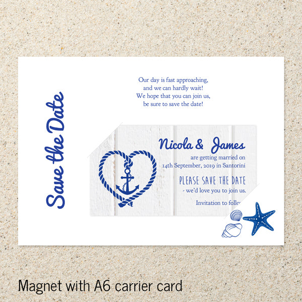 Nautical Heart & Anchor - Save the Date Magnets
