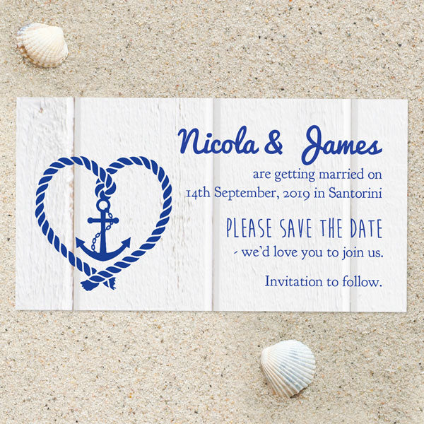 Nautical Heart & Anchor - Save the Date Magnets