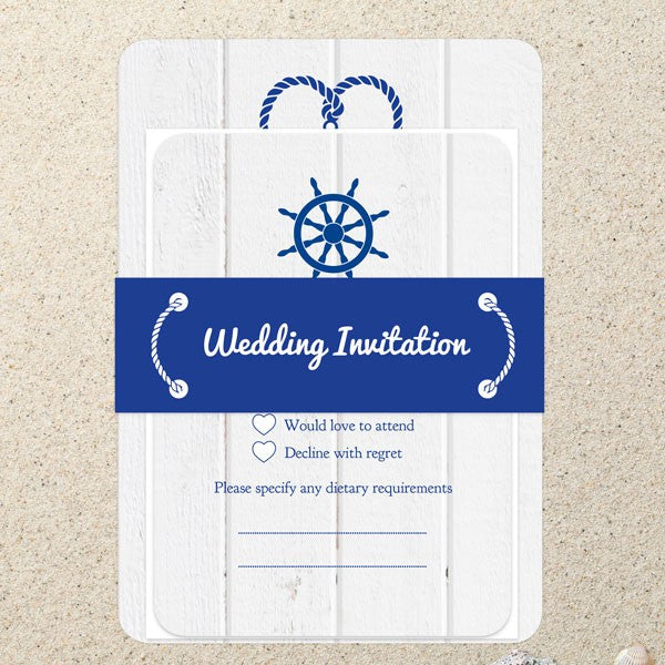 Nautical Heart & Anchor - Boutique Wedding Invitation & RSVP