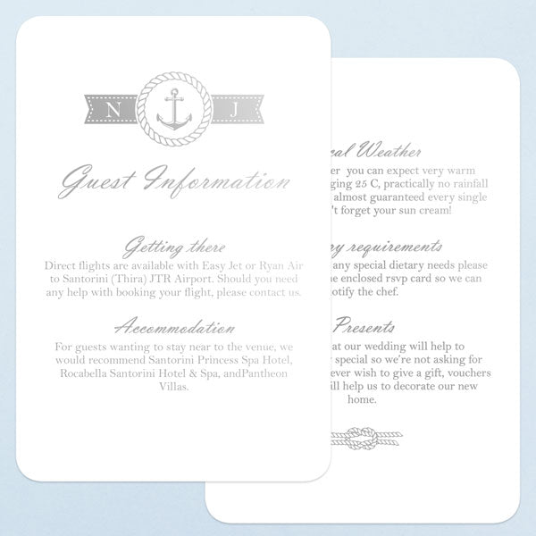 Nautical Monogram - Foil Boutique Wedding Invitation & RSVP