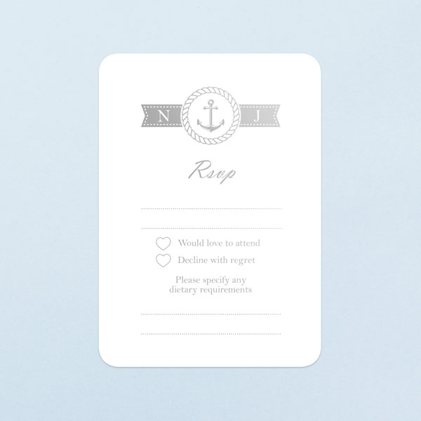 Nautical Monogram - Foil Boutique Wedding Invitation & RSVP