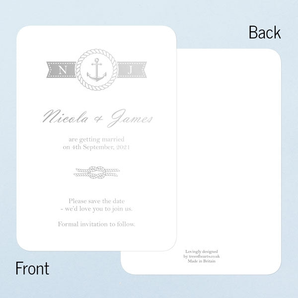 Nautical Monogram Foil Save the Date Cards