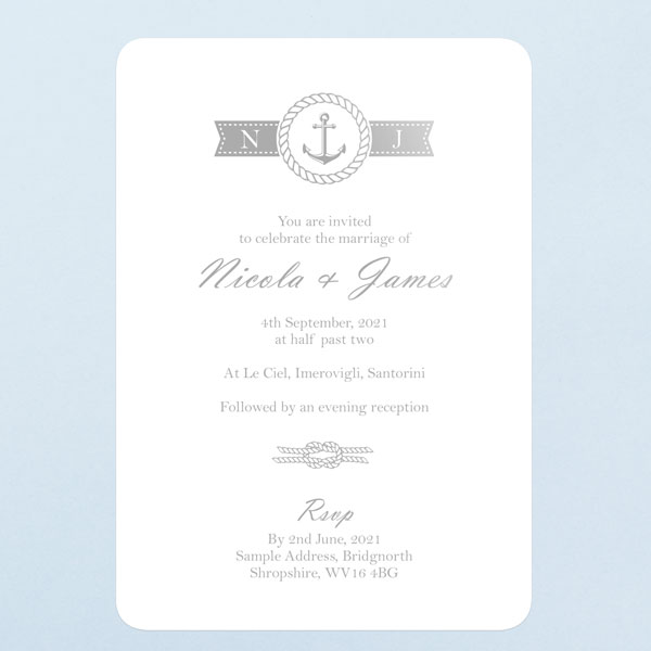 Nautical Monogram - Foil Boutique Wedding Invitation & RSVP