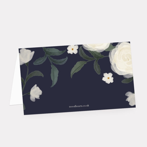 Navy Country Flowers Place Card