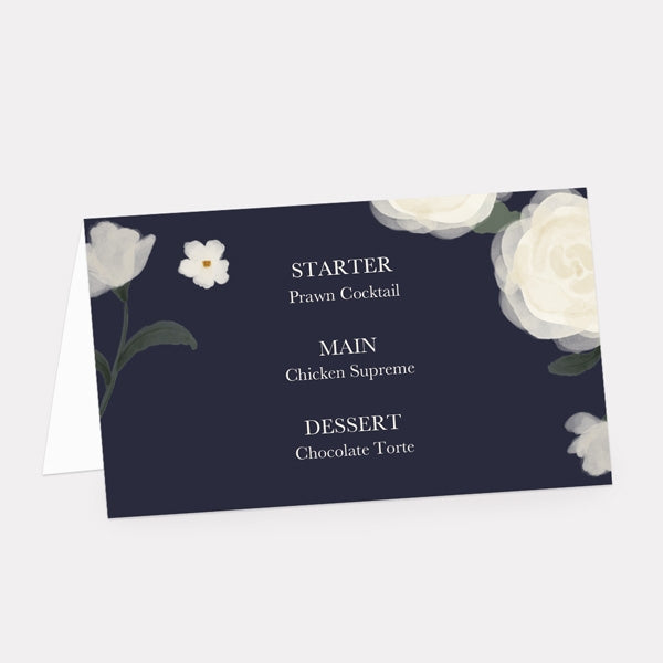 Navy Country Flowers Place Card