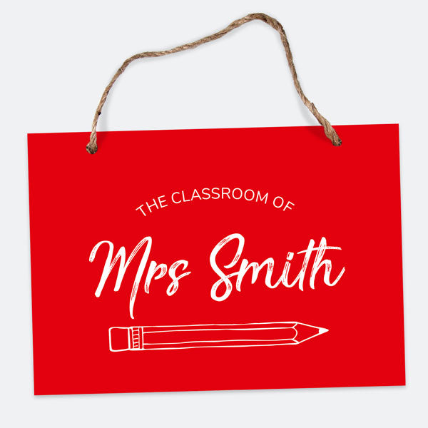Neat Pencil - Red - A5 Personalised Teacher Sign