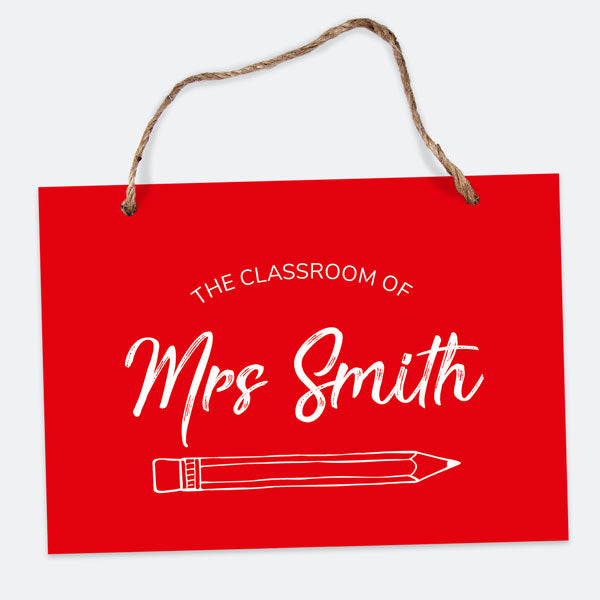 Neat Pencil - Red - A5 Personalised Teacher Sign - Fast Delivery at ...