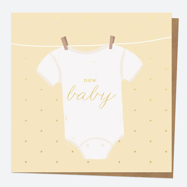 Luxury Foil New Baby Card - Vest - New Baby