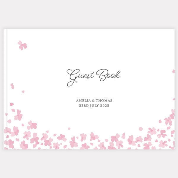 Falling Flowers - Wedding Guest Book