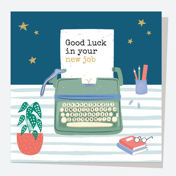 New Job Card - Typewriter - Good Luck