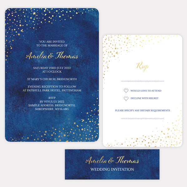 Starry Night - Foil Boutique Wedding Invitation & RSVP