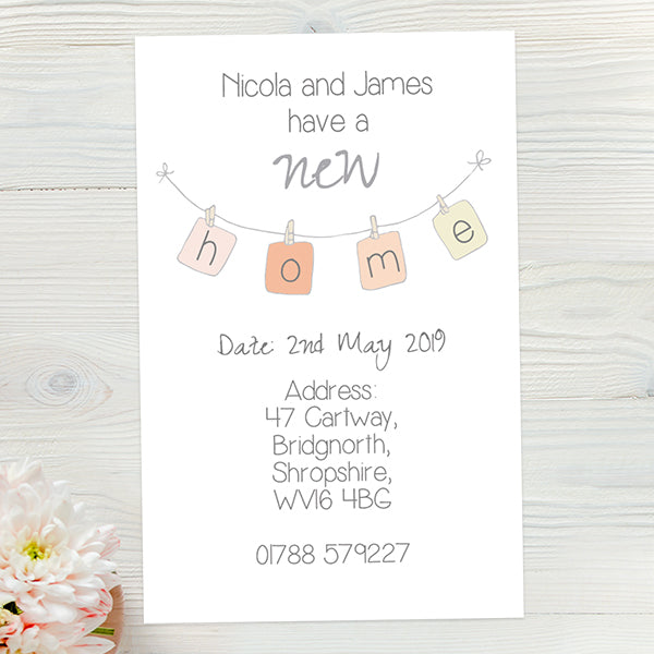 Address Cards - New Home Bunting - Pack of 10