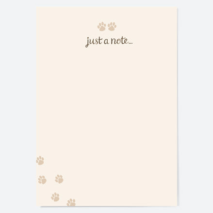 Animal Paw Prints - Just A Note - A6 Note Cards - Pack of 10