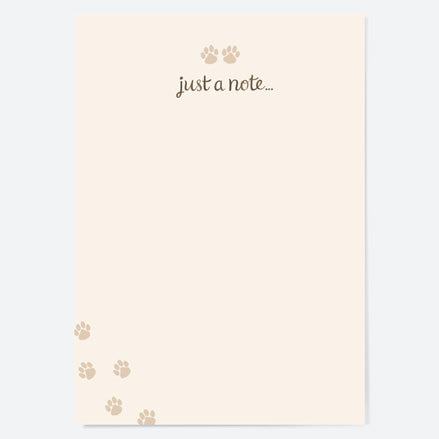 Animal Paw Prints - Just A Note - A6 Note Cards - Pack of 10