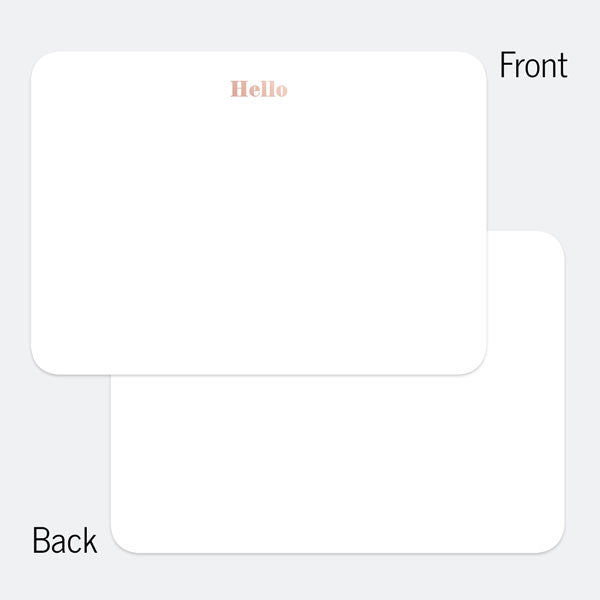Luxury Rose Gold Foil - Hello - Note Cards - Pack of 10