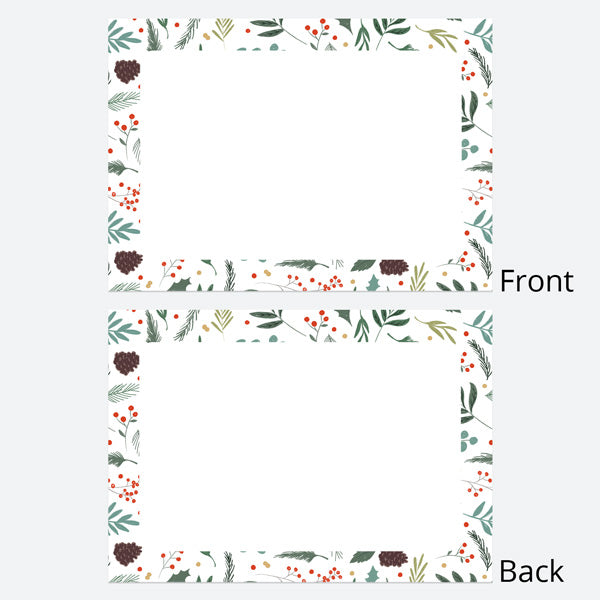 Festive Foliage - Christmas Note Cards - Pack of 10