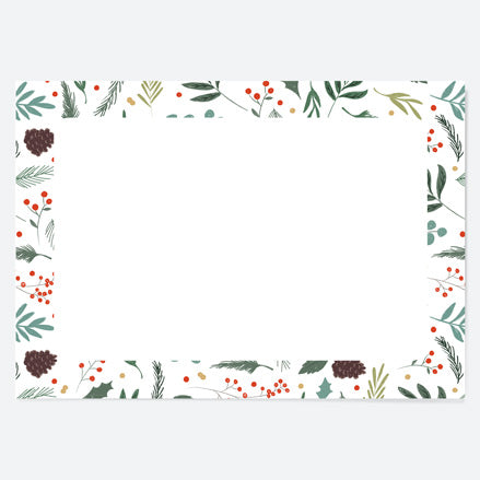 Festive Foliage - Christmas Note Cards - Pack of 10