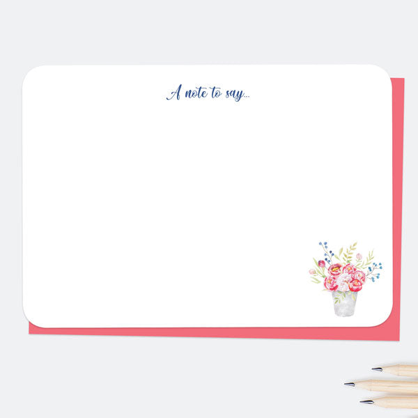 Potted Flowers - A Note To Say - Note Cards - Pack of 10