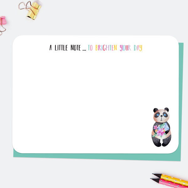 Little Panda - Brighten Your Day - Note Cards - Pack of 10