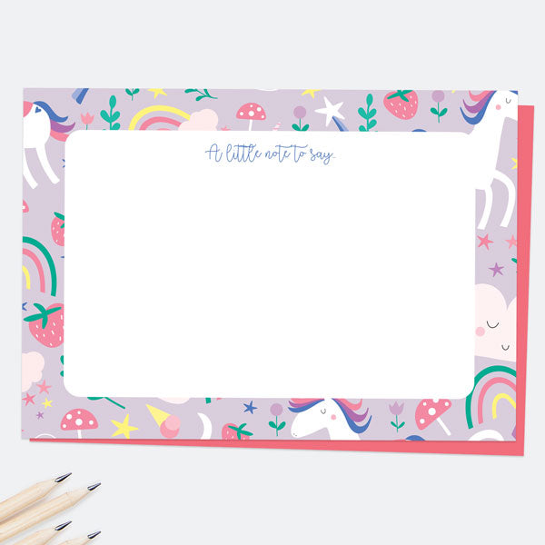 Unicorn Magic A Little Note To Say Note Cards Pack of 10