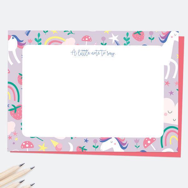 Unicorn Magic - A Little Note To Say - Note Cards - Pack of 10