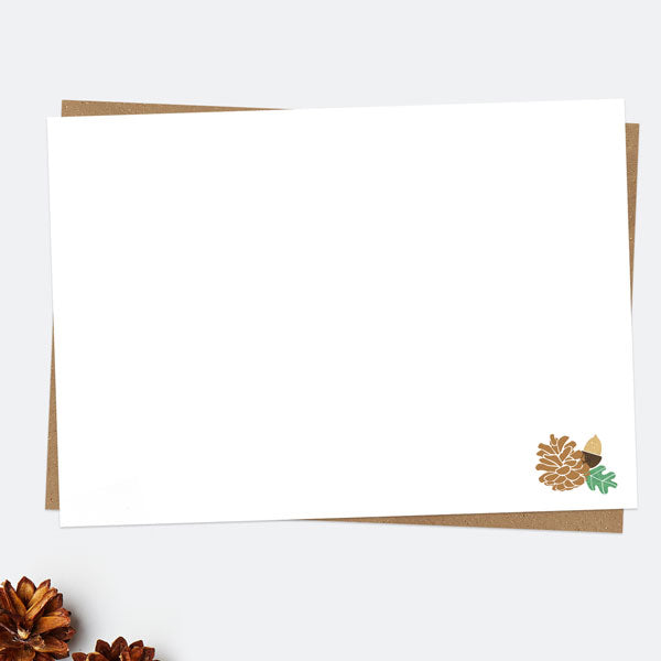 Woodland Pinecone - Christmas Note Cards - Pack of 10