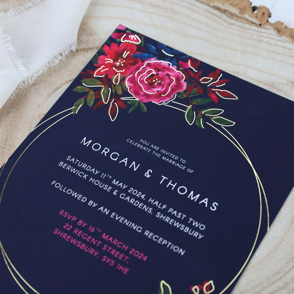 Opulent Glam Foil Wedding Invitation