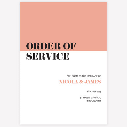 Colour Block Typography Order Of Service