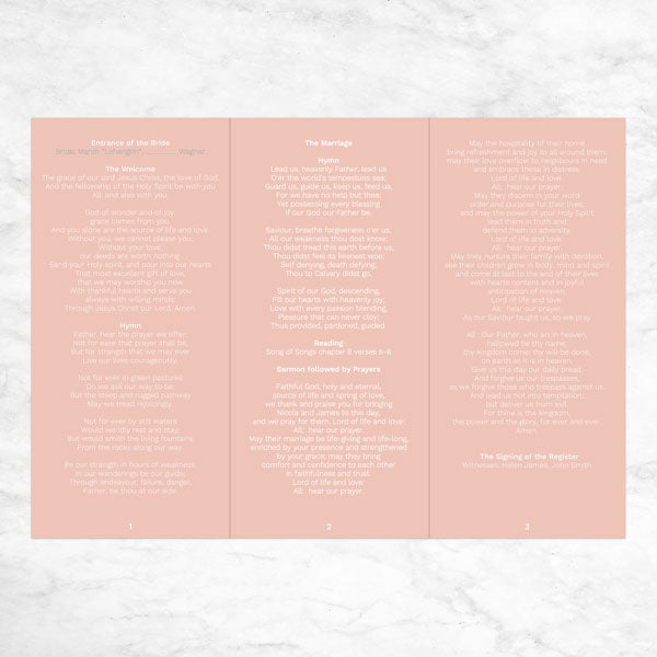 Confetti Script Order Of Service Concertina