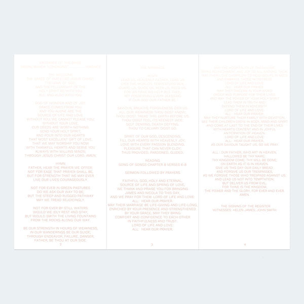 Entwined Rings Foil Order Of Service Concertina