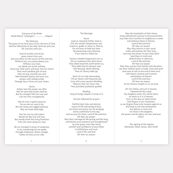 Ribbon Border Order Of Service Concertina