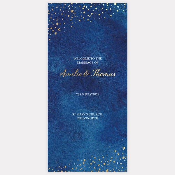 Starry Night Foil Order Of Service Concertina