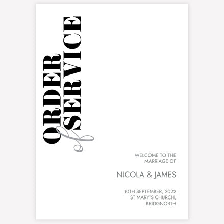 Minimalist Typography Order Of Service