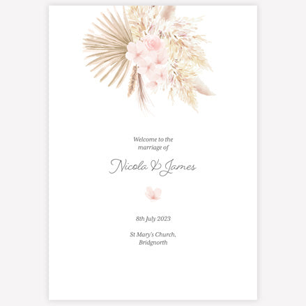 Pampas Floral Order Of Service