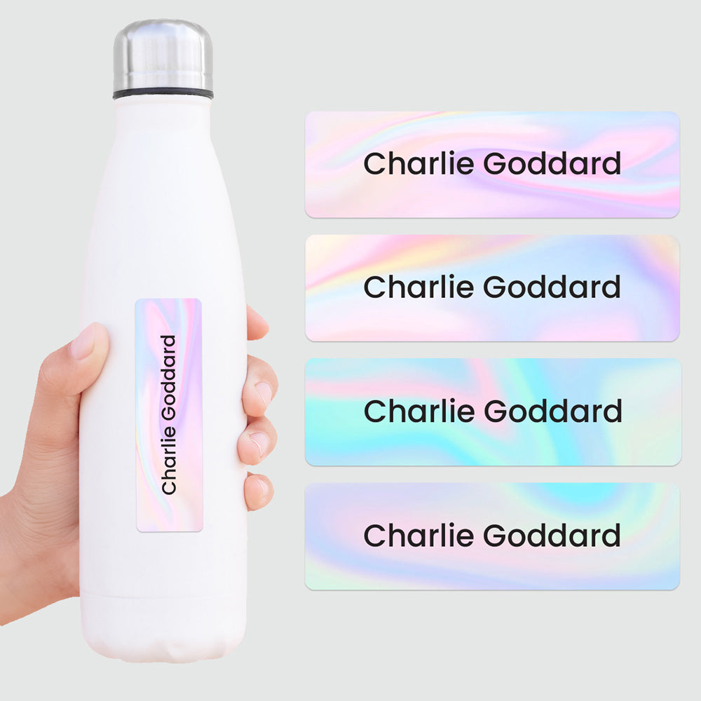 No Iron Small Personalised Stick On Waterproof Name Labels - Pastel Ombre - Pack of 64