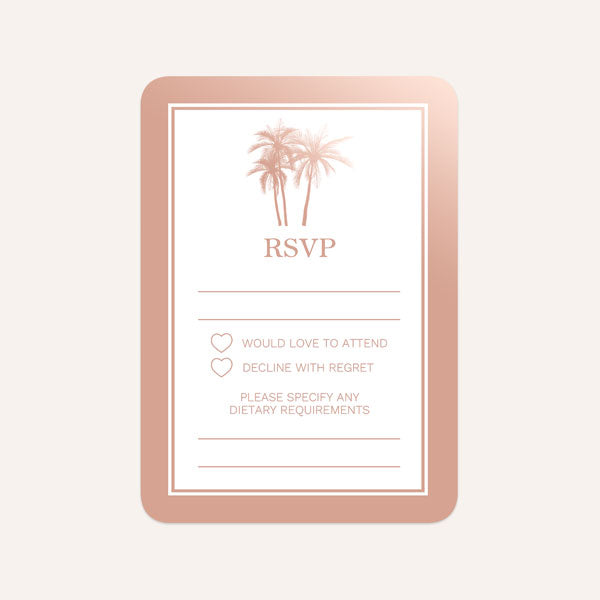 Palm Tree Elegance - Foil Boutique Wedding Invitation & RSVP