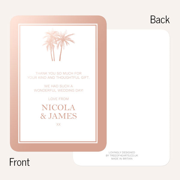 Palm Tree Elegance Foil Thank You Card
