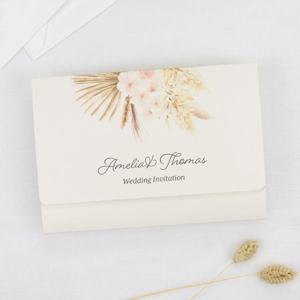 category header image Pampas Floral - Tri Fold Wedding Invitation & RSVP