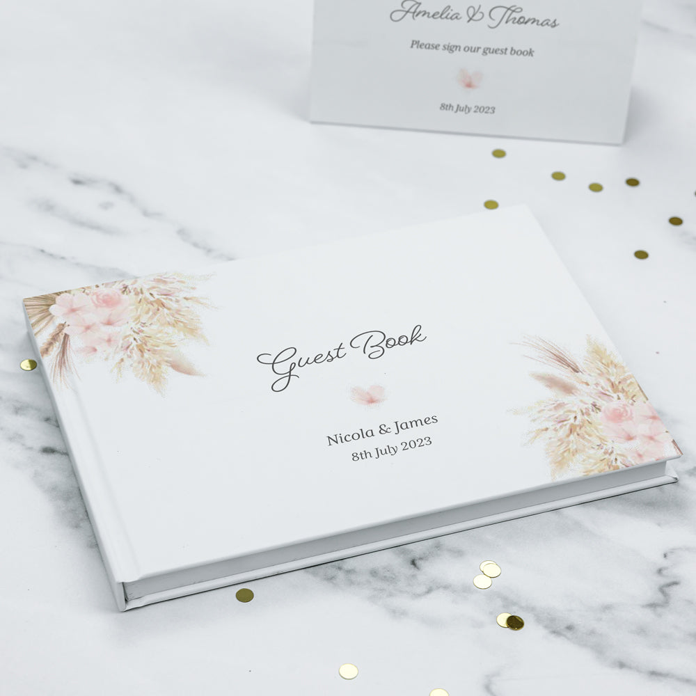 Pampas Floral - Wedding Guest Book