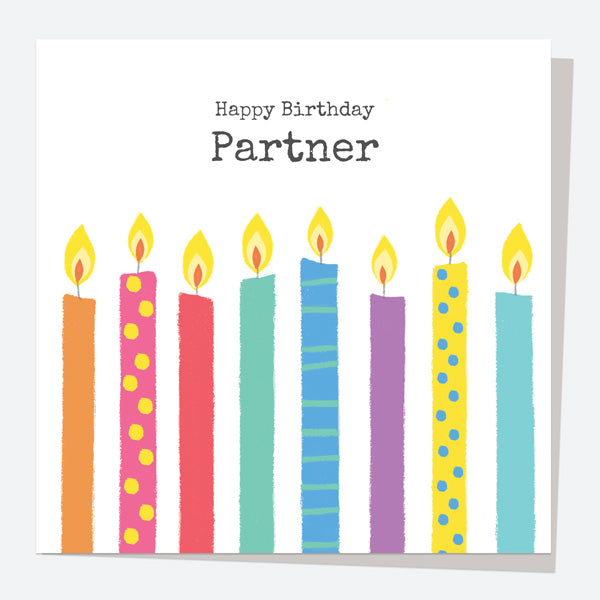 Partner Birthday Card - Happy Birthday - Candles