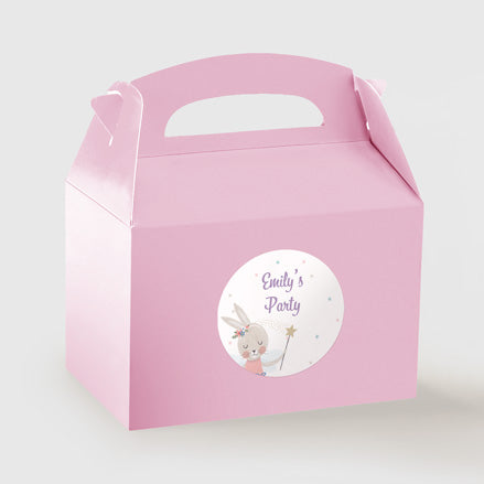 Flopsy Bunny - Pink Party Boxes and Round Stickers - Pack of 10