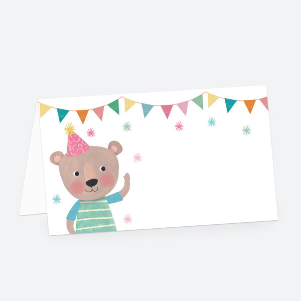 Dotty Party Bear - Ready to Write Party Food Labels - Pack of 9