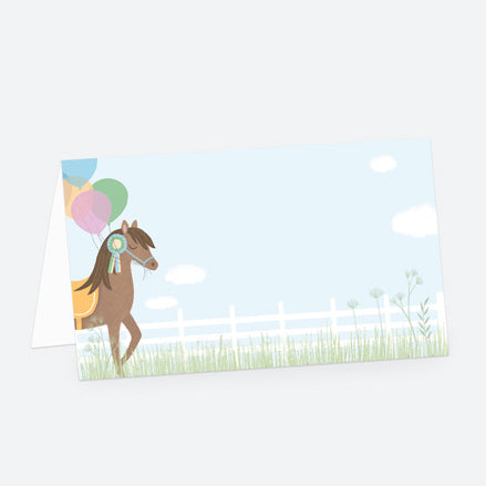 Horse Riding Stables - Ready to Write Party Food Labels - Pack of 9