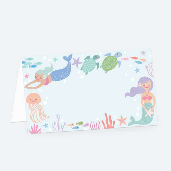Mermaid Under The Sea - Ready to Write Party Food Labels - Pack of 9