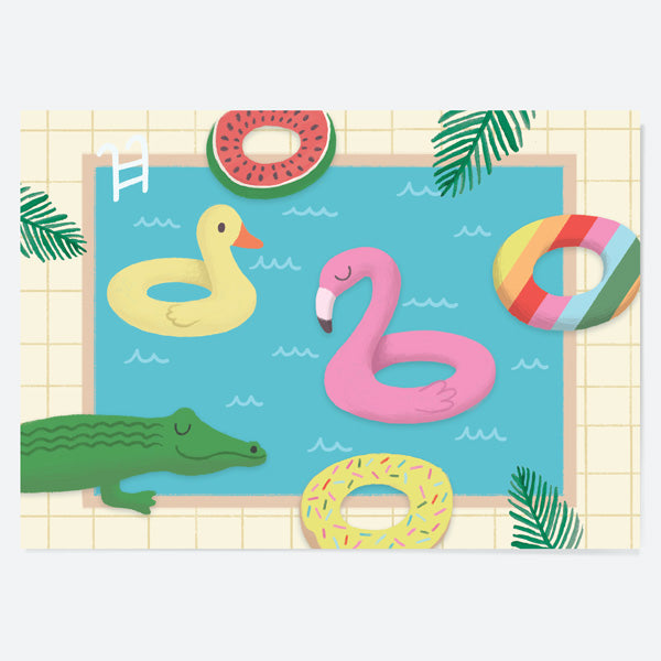 Kids Paper Party Placemat - Pool Party Inflatables - Pack of 10