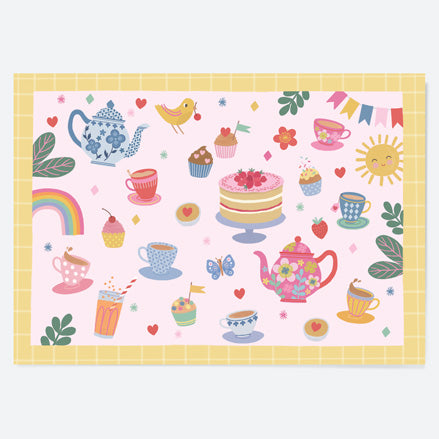 Kids Party Placemat - Tea Party - Pack of 10