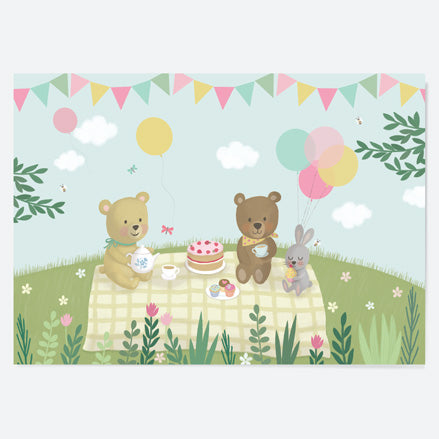 Kids Party Placemat - Teddy Bears Picnic - Pack of 10